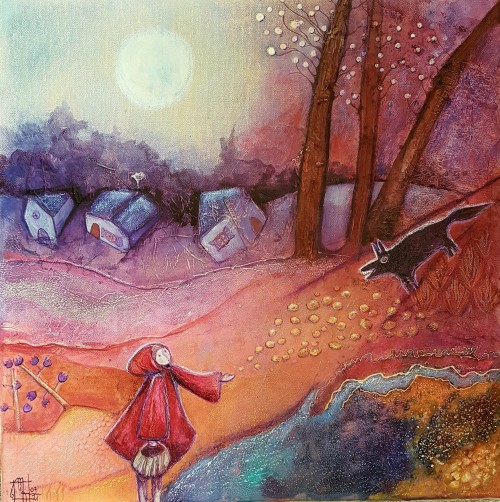 Apprivoiser le grand méchant loup . 40x40cm 2021