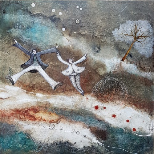 Avec 2 ailes . 40x40cm.2017