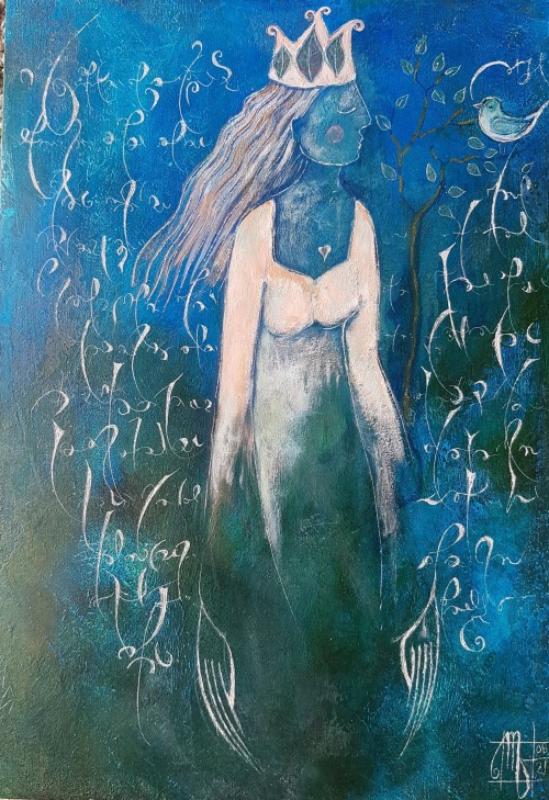 Ce que nous dit l'oiseau . 20x30cm .2021