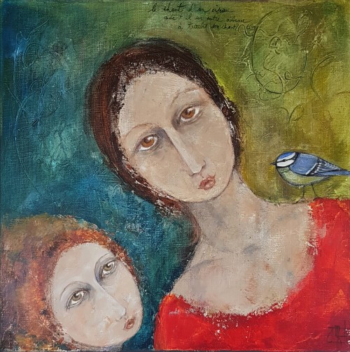 Le chant d'un oiseau . 40x40cm. 2019