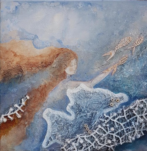 Dans ses filets .30x30cm. 2020