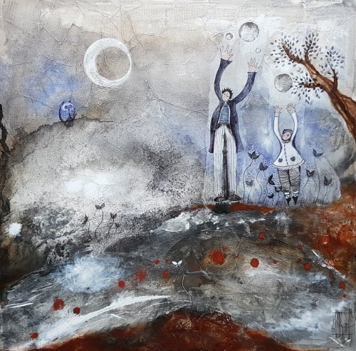 Les enfants de la balle . 50x50cm . 2017