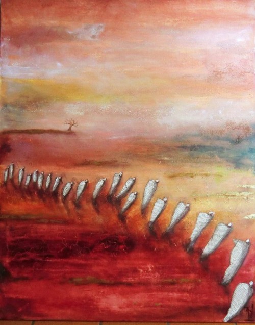 Traversées Feu . 80x100cm . 2015
